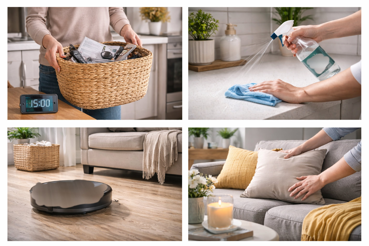 10 quick cleaning hacks to tidy your home in 15 minutes
