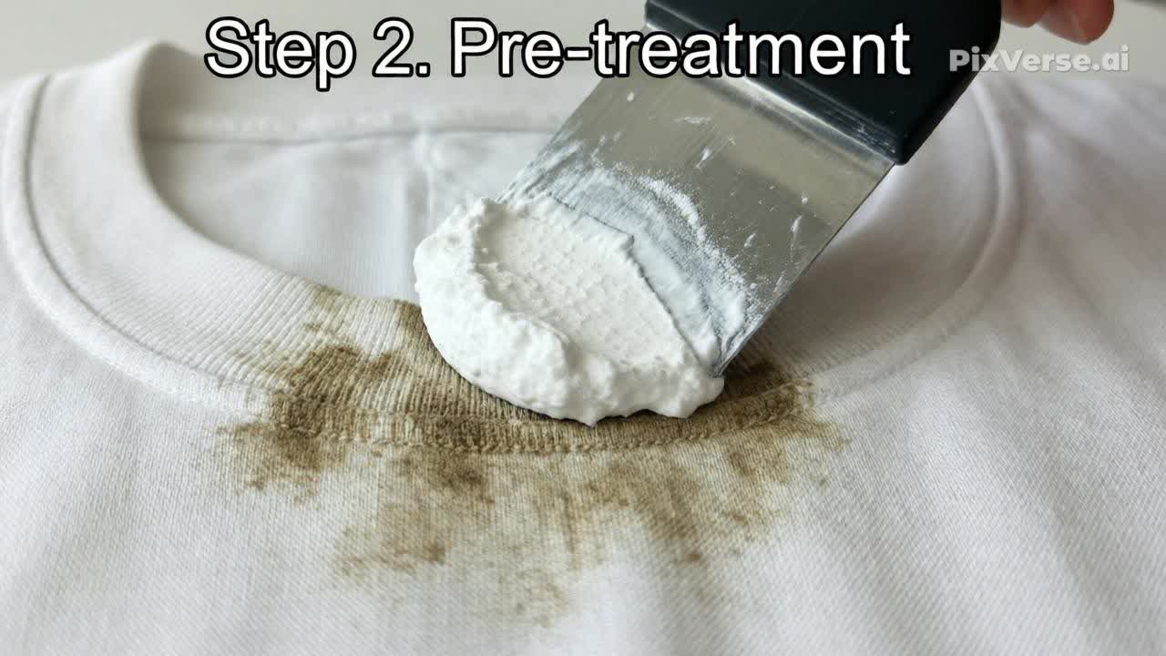 Treating stains on white clothes with baking soda paste