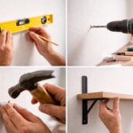 How to hang a shelf straight using a level and proper anchors