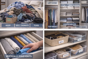 How to organize your clothes closet step by step