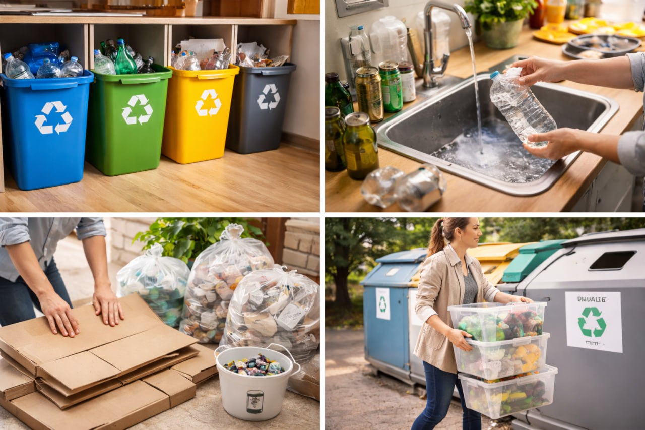 How to sort trash at home with simple recycling bins