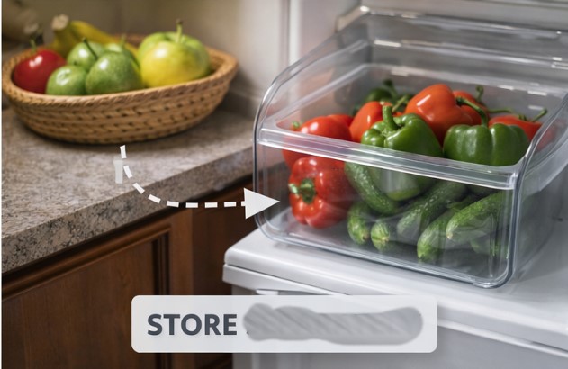 Controlling humidity levels when storing vegetables