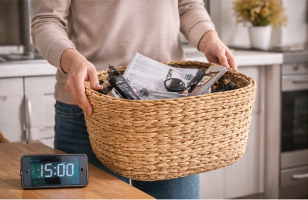 Using a 15-minute timer for fast and focused cleaning