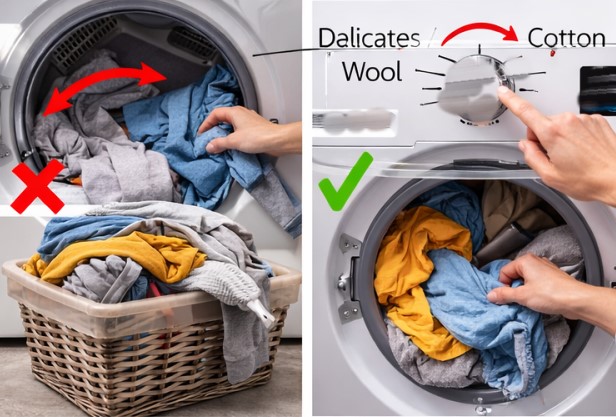 Washing machine not spinning due to unbalanced or overloaded drum