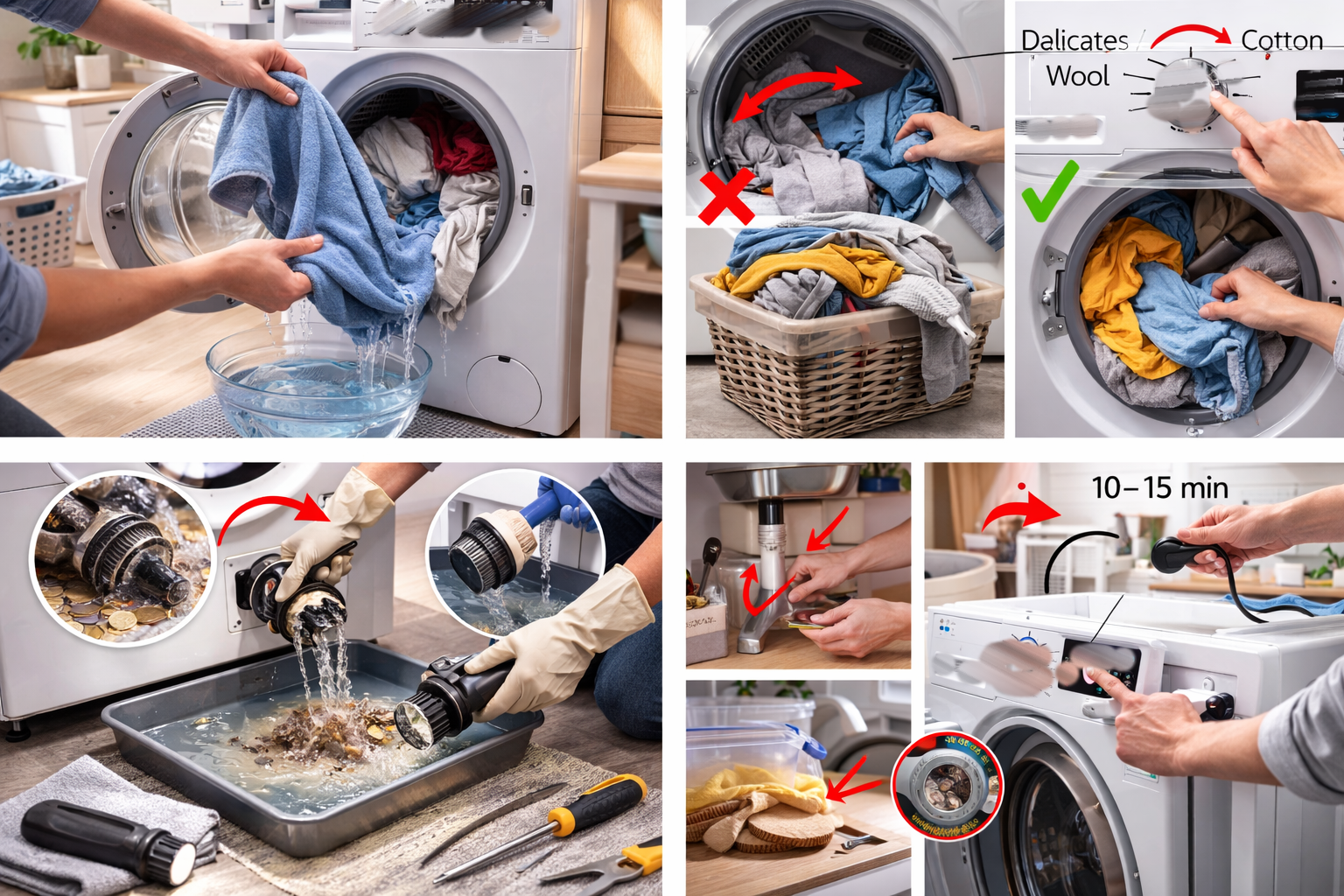 How to clean a washing machine filter step by step
