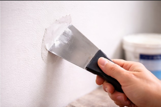 Applying spackle to fill small and medium wall holes