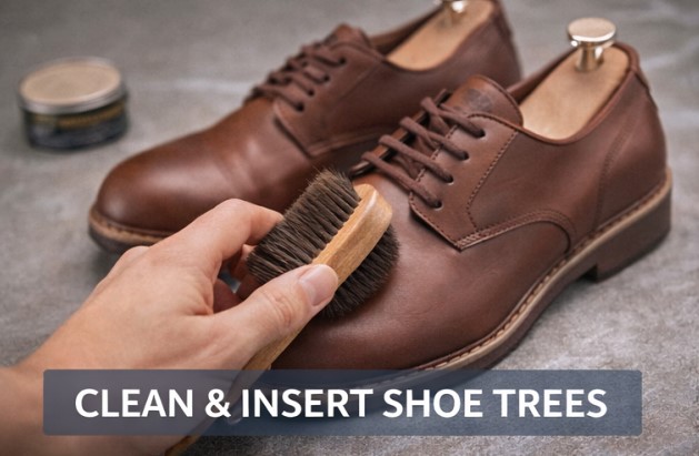 Cleaning and preparing shoes before storing them