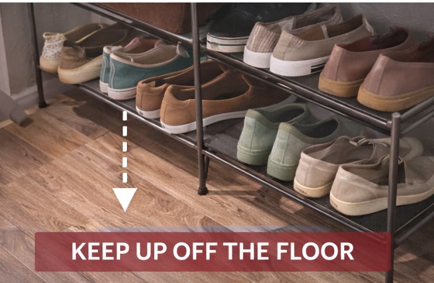 Using silica gel packs to protect stored shoes from moisture