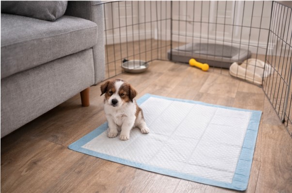 Llevar al cachorro al empapador después de comer o dormir