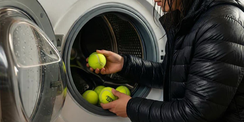 Asciugare un piumino con palline da tennis per evitare grumi