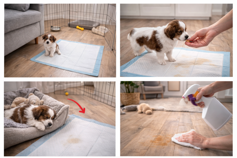 How to train a puppy or small dog to use pee pads indoors