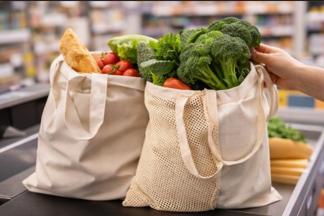 Bolsas, botellas y recipientes reutilizables para reducir el plástico