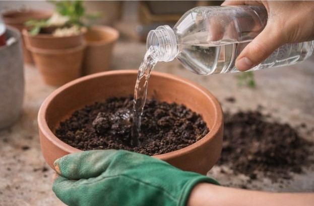 Prevenir mosquitos con riego adecuado y sustrato limpio